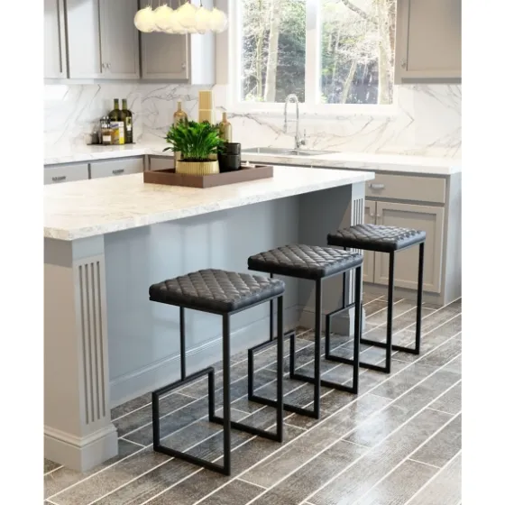 Dark And Black Upholstered Barstool-Kirkland's Home Shop