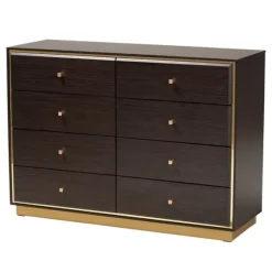 Dark And Gold Wood 3-Pc. Dresser Set-Kirkland's Home Store