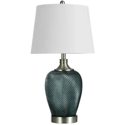 Dark Aqua Ribbed Swirl Table Lamp-Kirkland's Home Cheap