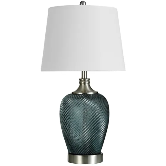 Dark Aqua Ribbed Swirl Table Lamp-Kirkland's Home Cheap