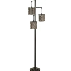 Dark Bronze And Rattan 3-Arm Floor Lamp-Kirkland's Home Hot