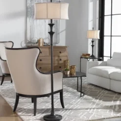 Dark Bronze Metal Flare Floor Lamp-Kirkland's Home Clearance
