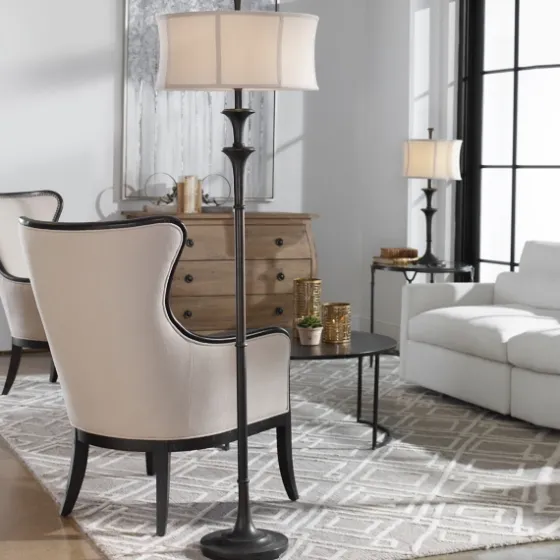 Dark Bronze Metal Flare Floor Lamp-Kirkland's Home Clearance