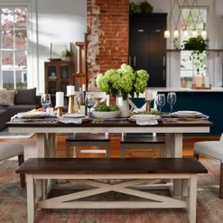 Dark Brown And Ivory Jackson Dining Table-Kirkland's Home Cheap