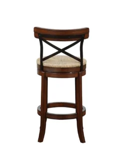 Dark Brown Wood And Seagrass Swivel Bar Stool-Kirkland's Home Fashion