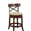 Dark Brown Wood And Seagrass Swivel Counter Stool-Kirkland's Home Cheap