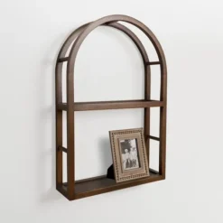 Dark Brown Wood Arched Wall Shelf-Kirkland's Home Clearance