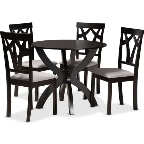 Dark Brown Wood Tripod Table 5-Pc. Dining Set-Kirkland's Home Store