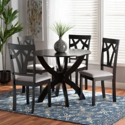 Dark Brown Wood Tripod Table 5-Pc. Dining Set-Kirkland's Home Store