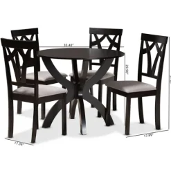 Dark Brown Wood Tripod Table 5-Pc. Dining Set-Kirkland's Home Store
