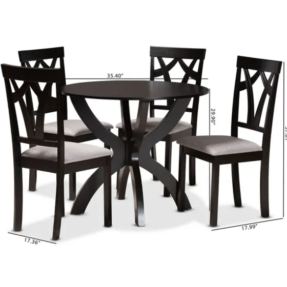 Dark Brown Wood Tripod Table 5-Pc. Dining Set-Kirkland's Home Store