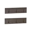 Dark Brown Wooden 3-Hook Coat Racks, Set Of 2-Kirkland's Home Shop