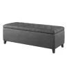 Dark Button Tufted Storage Bench-Kirkland's Home Shop