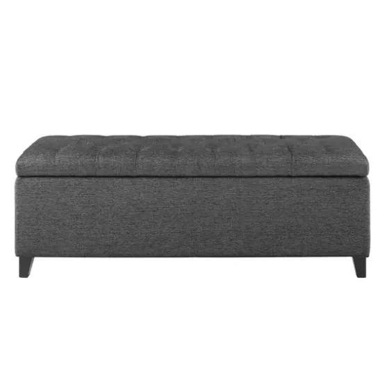 Dark Button Tufted Storage Bench-Kirkland's Home Shop