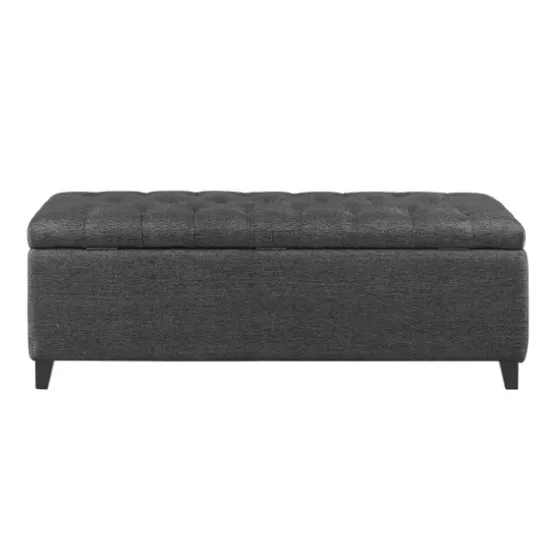 Dark Button Tufted Storage Bench-Kirkland's Home Shop