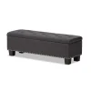 Dark Button-Tufted Upholstered Storage Bench-Kirkland's Home Flash Sale