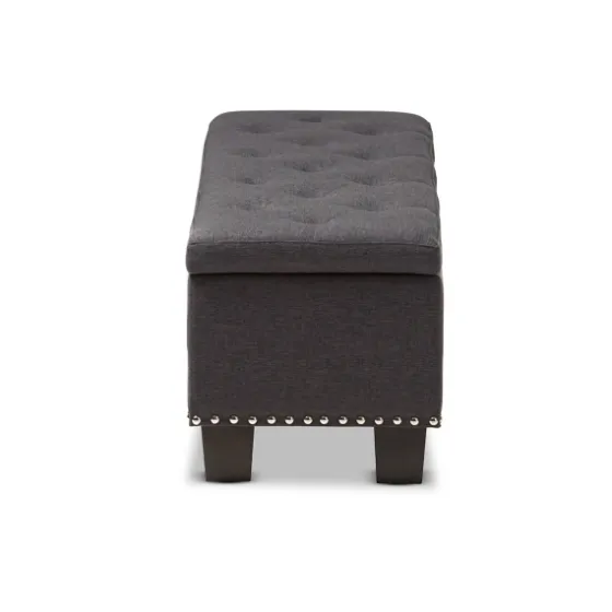 Dark Button-Tufted Upholstered Storage Bench-Kirkland's Home Flash Sale