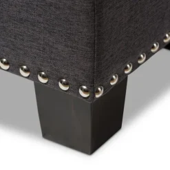 Dark Button-Tufted Upholstered Storage Bench-Kirkland's Home Flash Sale