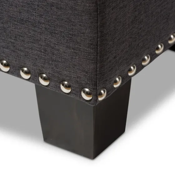 Dark Button-Tufted Upholstered Storage Bench-Kirkland's Home Flash Sale