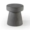 Dark Concrete Sculpted Base Accent Table-Kirkland's Home Shop