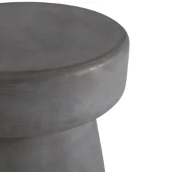 Dark Concrete Sculpted Base Accent Table-Kirkland's Home Shop