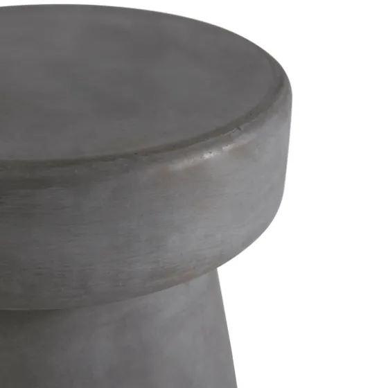 Dark Concrete Sculpted Base Accent Table-Kirkland's Home Shop