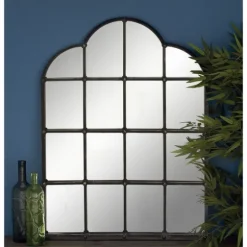Dark Crown Frame Windowpane Mirror-Kirkland's Home Store