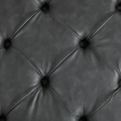 Dark Espresso Button Tufted Leather Ottoman-Kirkland's Home Hot