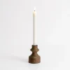 Dark Eucalyptus Wood Taper Candle Holder, 4 In.-Kirkland's Home Clearance