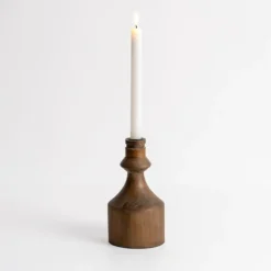 Dark Eucalyptus Wood Taper Candle Holder, 8 In.-Kirkland's Home Discount
