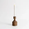 Dark Eucalyptus Wood Taper Candle Holder, 6 In.-Kirkland's Home Fashion
