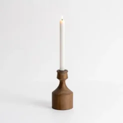 Dark Eucalyptus Wood Taper Candle Holder, 6 In.-Kirkland's Home Fashion