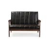 Dark Faux Leather Channel Loveseat, 31 In.-Kirkland's Home Best