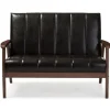 Dark Faux Leather Channel Loveseat, 45 In.-Kirkland's Home Hot
