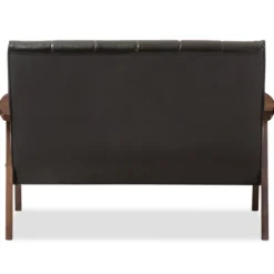 Dark Faux Leather Channel Loveseat, 45 In.-Kirkland's Home Hot