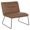Dark Faux Leather Sleigh Accent Chair-Kirkland's Home Discount
