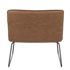 Dark Faux Leather Sleigh Accent Chair-Kirkland's Home Discount