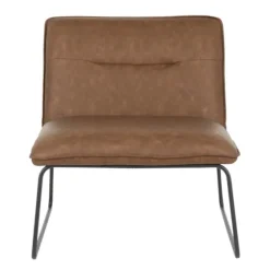 Dark Faux Leather Sleigh Accent Chair-Kirkland's Home Discount