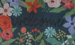 Dark Floral Welcome Rubber Doormat-Kirkland's Home Best