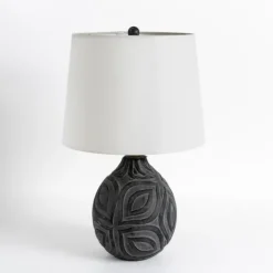 Dark Gray Ceramic Leaf Table Lamp-Kirkland's Home Discount