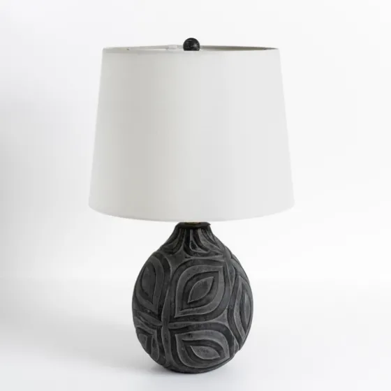 Dark Gray Ceramic Leaf Table Lamp-Kirkland's Home Discount