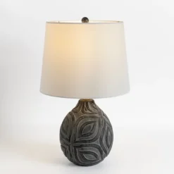 Dark Gray Ceramic Leaf Table Lamp-Kirkland's Home Discount
