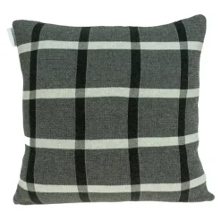 Dark Gray Plaid Knitted Pillow-Kirkland's Home Shop