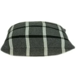 Dark Gray Plaid Knitted Pillow-Kirkland's Home Shop
