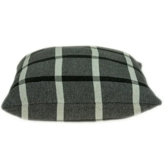 Dark Gray Plaid Knitted Pillow-Kirkland's Home Shop