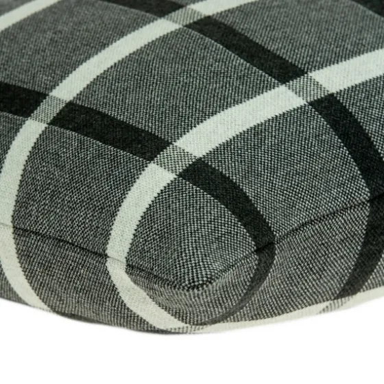 Dark Gray Plaid Knitted Pillow-Kirkland's Home Shop