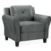 Dark Kelly Microfiber Rolled Arm Chair-Kirkland's Home Outlet