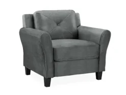 Dark Kelly Microfiber Rolled Arm Chair-Kirkland's Home Outlet