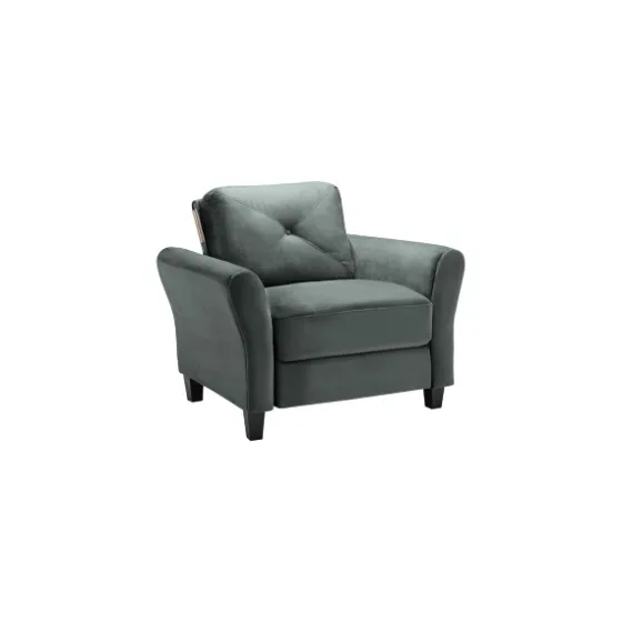 Dark Kelly Microfiber Rolled Arm Chair-Kirkland's Home Outlet