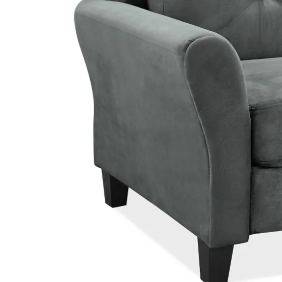 Dark Kelly Microfiber Rolled Arm Chair-Kirkland's Home Outlet